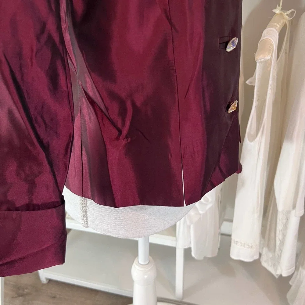 JS Collections Women's Dress Jacket, size 12. Burgundy Special Occasion - Picture 7 of 12